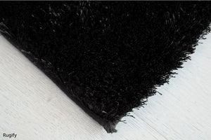 Solid Black Shag Rug Hand Tufted 5'7' Area Rug Carpet Rug Shaggy Fluffy Fuzzy