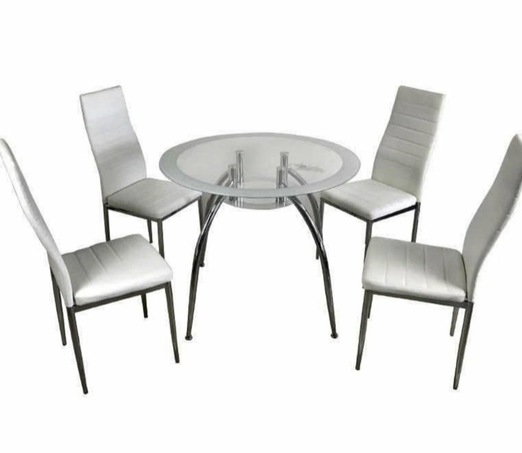 White Delphi 5pcs Dining Set