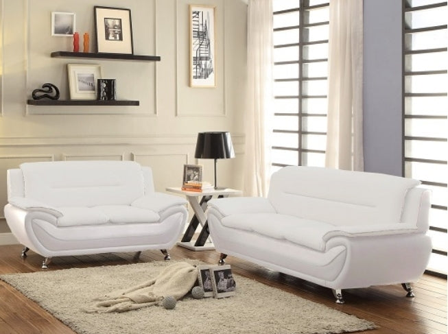 2Pcs Sofa And Loveseat Set White