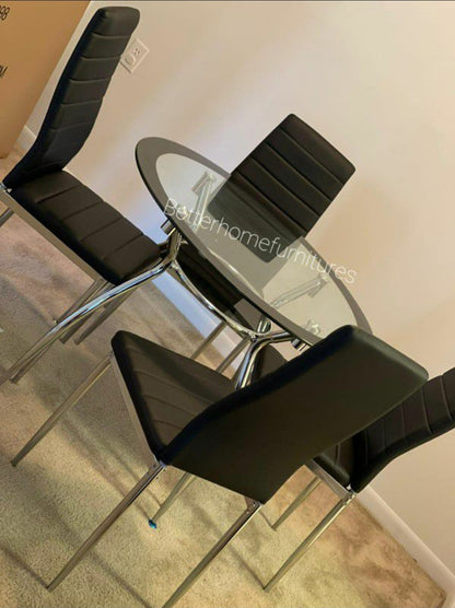 Black Delphi 5Pcs Dining Set
