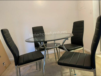 Black Delphi 5Pcs Dining Set