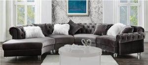 Gray Sectional Sofa with 7 Pillows