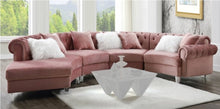 Load image into Gallery viewer, Pink Sectional Sofa with 7 Pillows
