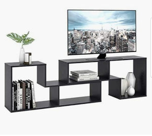 Black TV Stand Interchangeable Entertainment Center / Shelf