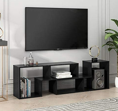 Black TV Stand Interchangeable Entertainment Center / Shelf