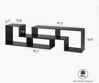 Black TV Stand Interchangeable Entertainment Center / Shelf