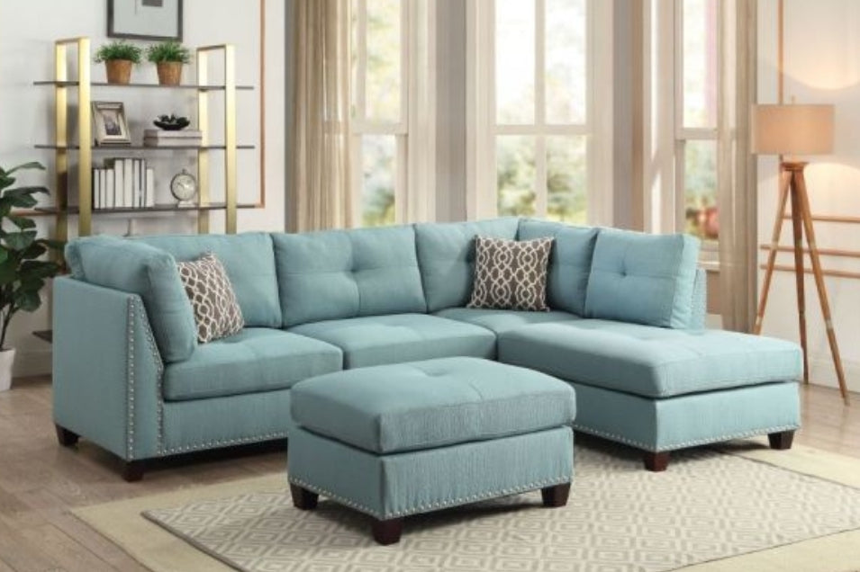 Laurissa Sectional Sofa

54395 Teal With Ottoman