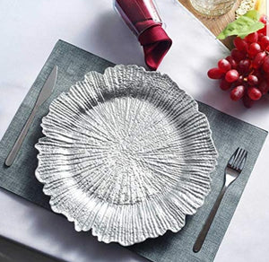 6 Silver Charger Plates - Plate Chargers for Dinner Plates Décor Place-mats