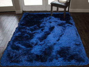 5x7 Feet Navy Blue Dark Blue Color Solid Plush 3D Pile