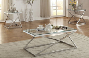F3114
3PCS COFFEE TABLE SET GLASS TOP CLEAR