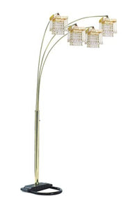 Gold Salvador Adjustable Arc Floor Lamp, 84-Inch, Polished Brass