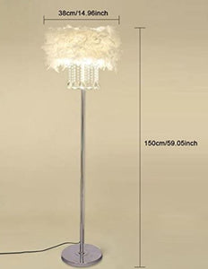 KU300180 Modern and Simple Crystal Feather Floor Lamp Home Lighting for Living Room