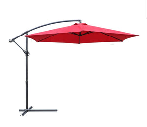 10-Foot Patio Offset Cantilever Umbrella Outdoor Market Hanging Umbrellas with Crank & Cross Base

Multi Colors Available