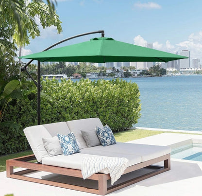 10-Foot Patio Offset Cantilever Umbrella Outdoor Market Hanging Umbrellas with Crank & Cross Base

Multi Colors Available
