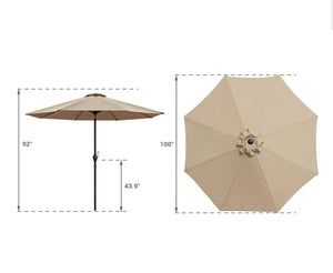 9' Patio Umbrella Table Umbrella Outdoor Market Straight Umbrella with Tilt Adjustment, 8 Sturdy Ribs

Multi Color Available