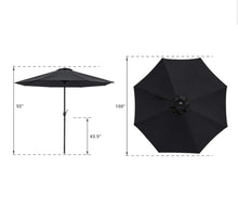 Load image into Gallery viewer, 9&#39; Patio Umbrella Table Umbrella Outdoor Market Straight Umbrella with Tilt Adjustment, 8 Sturdy Ribs

Multi Color Available
