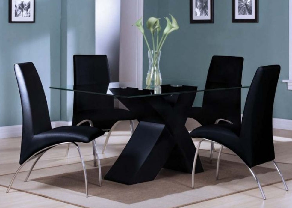 Pervis 5PC Modern Dining Room Set in Black

71105