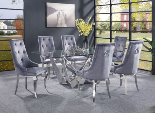 Dekel Gray 7pc Dining Room Set ACM-70143