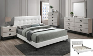 Queen/ Full White PU Leather Bedframe F9568