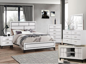 B4610 4 pc A & J Homes studio Akerson philip chalk panel look wood grain queen bedroom set