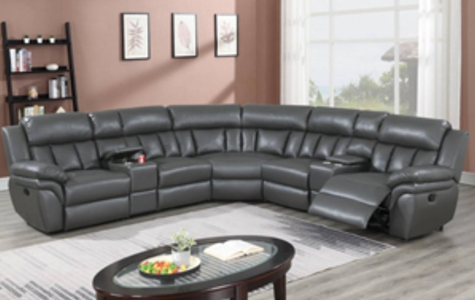 F86621
|POWER MOTION SECTIONAL GEL LEATHERETTE GREY
