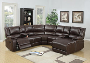 F6746
Cat.21.P349-|5PCS RECLINING SECTIONAL BROWN