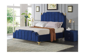 9906 Blue Velvet Bed Full, Queen, King