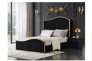 9913 Velvet Luxury Black Bed