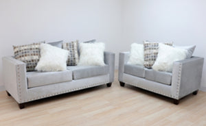 U300 Silver Sofa Loveseat Set