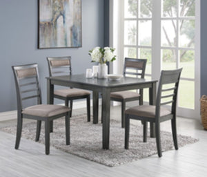 F2556
|5PCS DINING TABLE SET (TABLE+4 CHAIRS) GREY