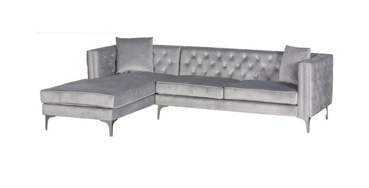 Melissa Gray Sectional Velvet Right/ Left