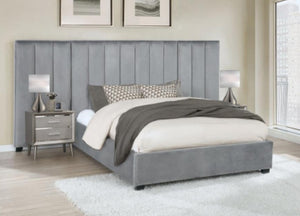 Gray Velvet Bed 306070