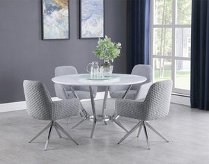 Abby 5-piece Dining Set White and Light Grey