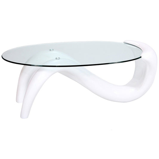 White Legs Curvy Coffee Table