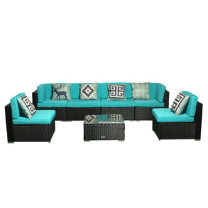 7 PCS Patio Rattan Wicker Sofa Set