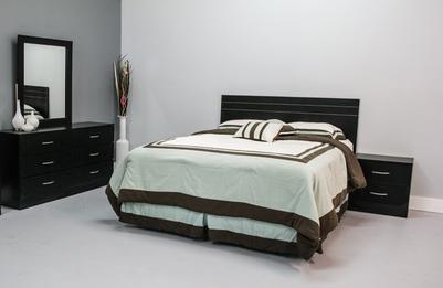 4PCS  Allegro Bedroom Set Available In Black, White Or Cappuccino Finish (FULL/QUEEN/KING)