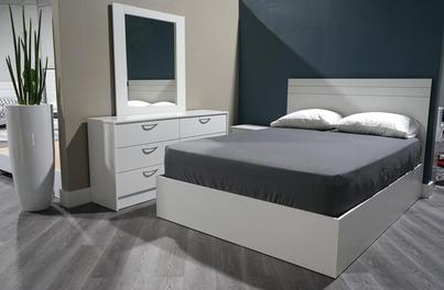 5PCS Verona  Bedroom Set Available In White, Black & Cappuccino ( FULL, QUEEN, KING)